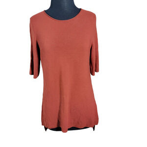 Eileen fisher t-shirts knitted 3/4 sleeve round neck sz petite M